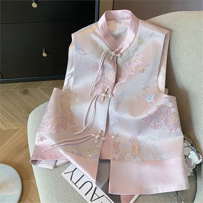 Neue bestickte Weste Damen Frühjahr 2025 Frühjahr neues Oberteil