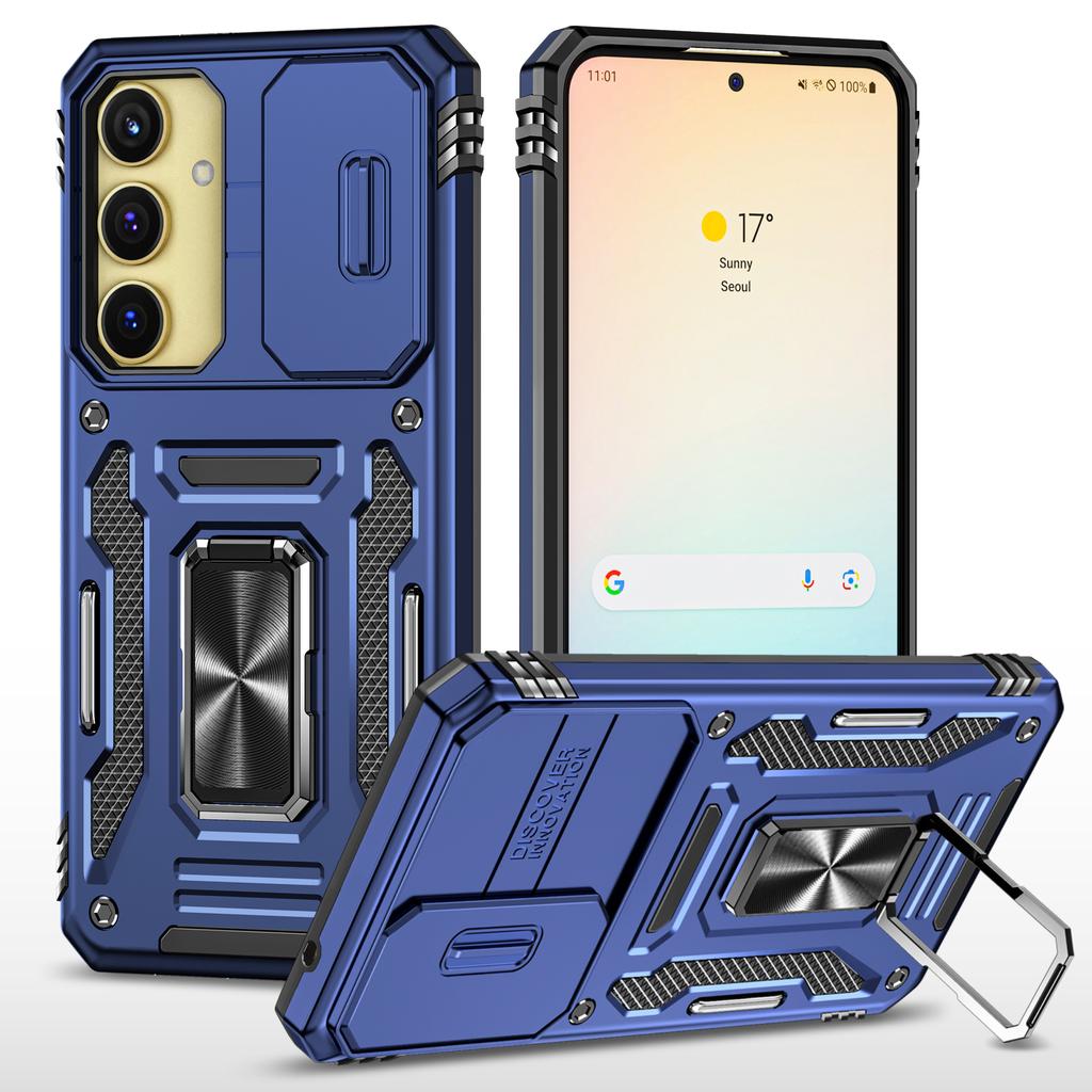 Armor Series For Samsung Galaxy A35 5G/A55 5G Kickstand Case Slide Lens Protection PC+TPU Phone Cover