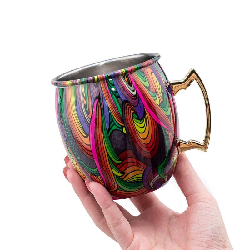 Neuer Cocktail-Weinbecher Moscow Mule-Becher aus gehämmertem, verkupfertem Edelstahl, Bierbecher, Kaffeebar-Werkzeug, Trinkgeschirr für den Ramadan