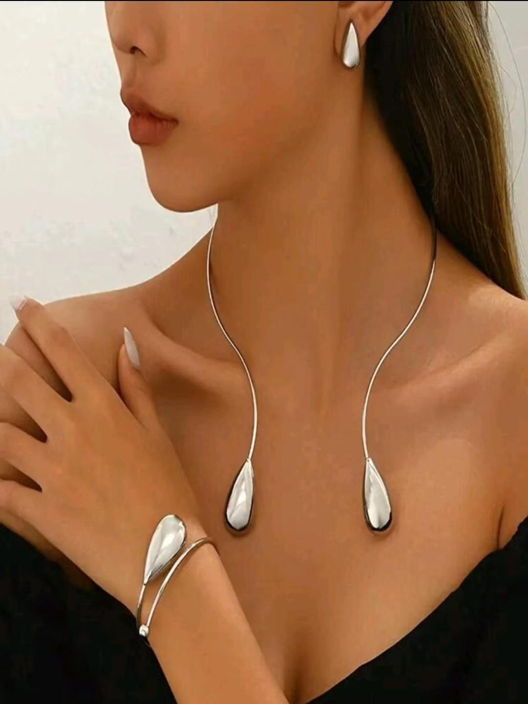 

Нові прикраси, перебільшений панк-стиль, кулон у вигляді краплі з сплаву, набір, що добре продається, ретро модна трендова біжутерія.