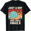 Just A Boy Who Loves Snails Funny Snail Boys Kids T-Shirt