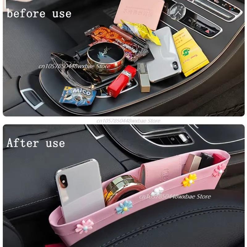 Car Storage Box Seat Organizer Mobile Phone Card Sundries Pocket Gadget Cup Drink Holder Accessories Interior