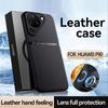 For Huawei Pura 90 90 Pro 90 ProMax Genuine Leather Texture Solid Color Built-in Magnetic Anti-Fingerprint Phone Case
