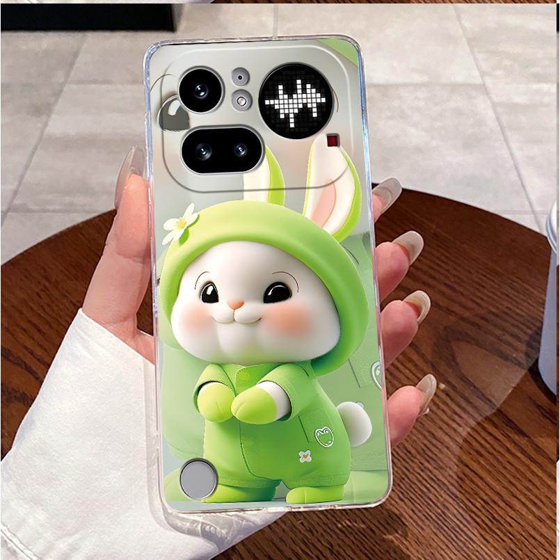 Für Nothing Phone 4a Pro Hülle Klar Luxus Niedlich Liebes Hase Lustig TPU Weiches Silikon Rückseite Für Nothing Phone4A Pro Gehäuse