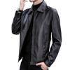 Herren PU-Leder Stehkragen Jacke - Weich, Vielseitig, Leichter Business Casual Mantel für Herbst und Winter