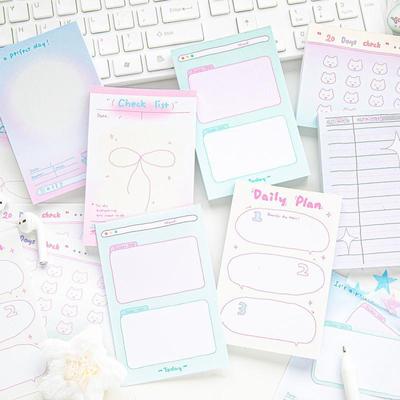 Korean Style Cute Diary Sticky Notes Line Recording Book - Reminder and Message Pad