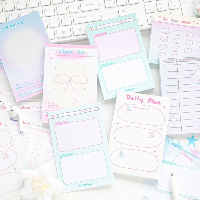 Korean Style Cute Diary Sticky Notes Line Recording Book - Reminder and Message Pad