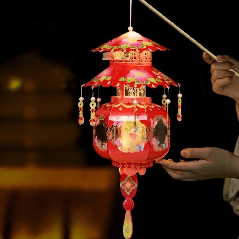 Lightweight Mid-Autumn Festival Lantern PVC Handheld Lantern DIY Craft Material Kit  Kids Style D