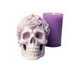 3D Rose Flower Skull Candle Resin Casting Mold UV Crystal Epoxy Resin Mold Human Head Skeleton Mold Halloween Home Decorations