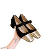 Xiaoxiangfeng Color Matching Thick Heel Mary Jane Fashion Single Shoes Women's 2025 Spring and Autumn New French Square Head Medium High Heels