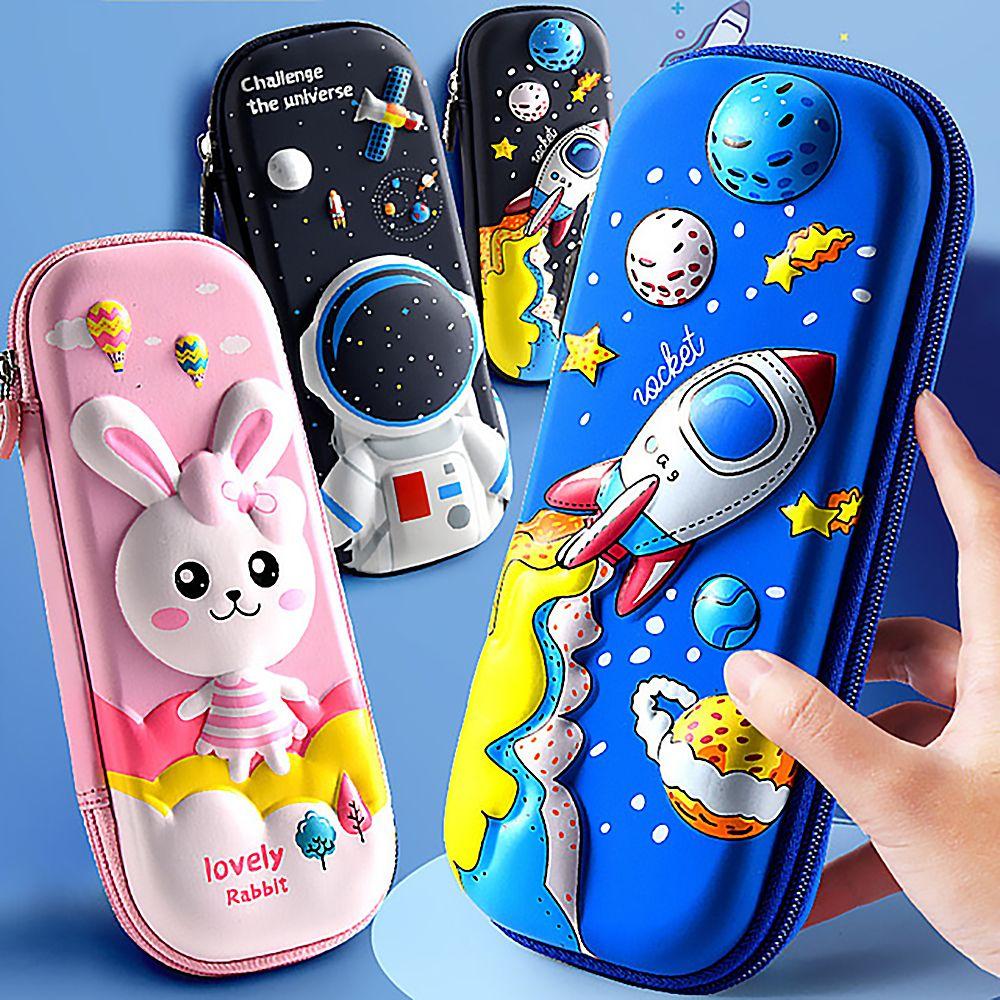 Antistress Pen Bag for School Kids Fidget Toys 3D Pencil Case Push Bubble Cartoon