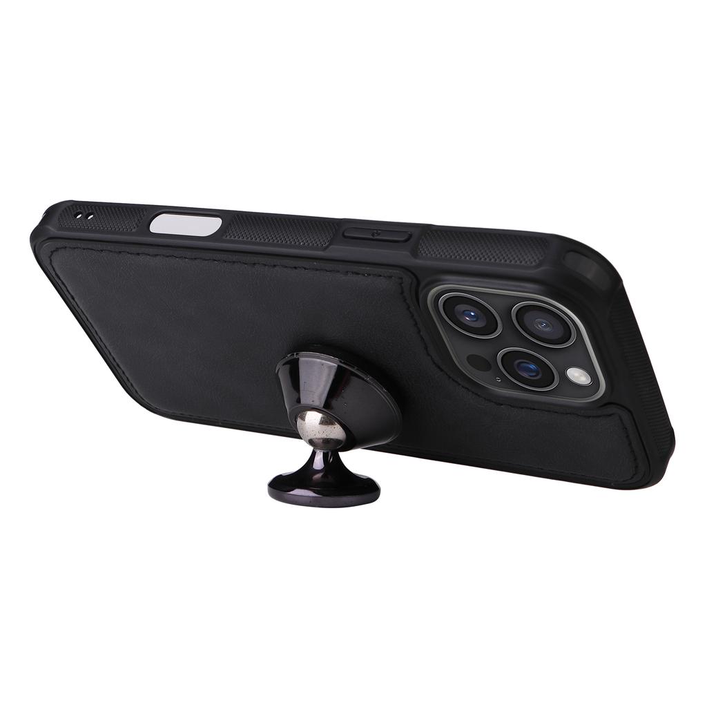 For iPhone 16 Pro Max Magnetic Leather Case Mobile Cover with Detachable Zipper Wallet Strap