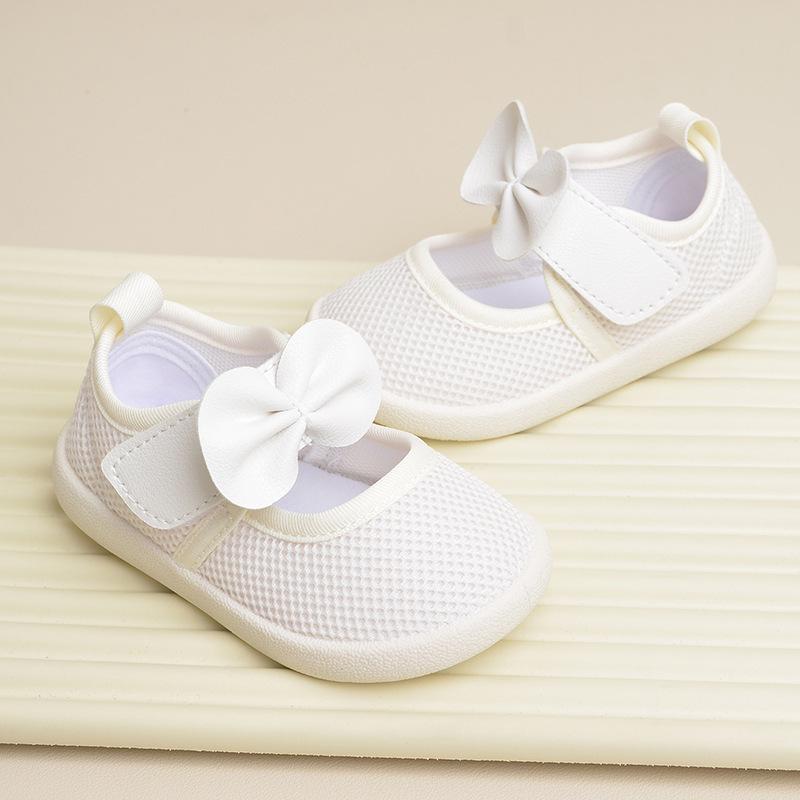 Summer Mesh Bowknot Toddler Shoes - Cute Casual Square Toe for Girls