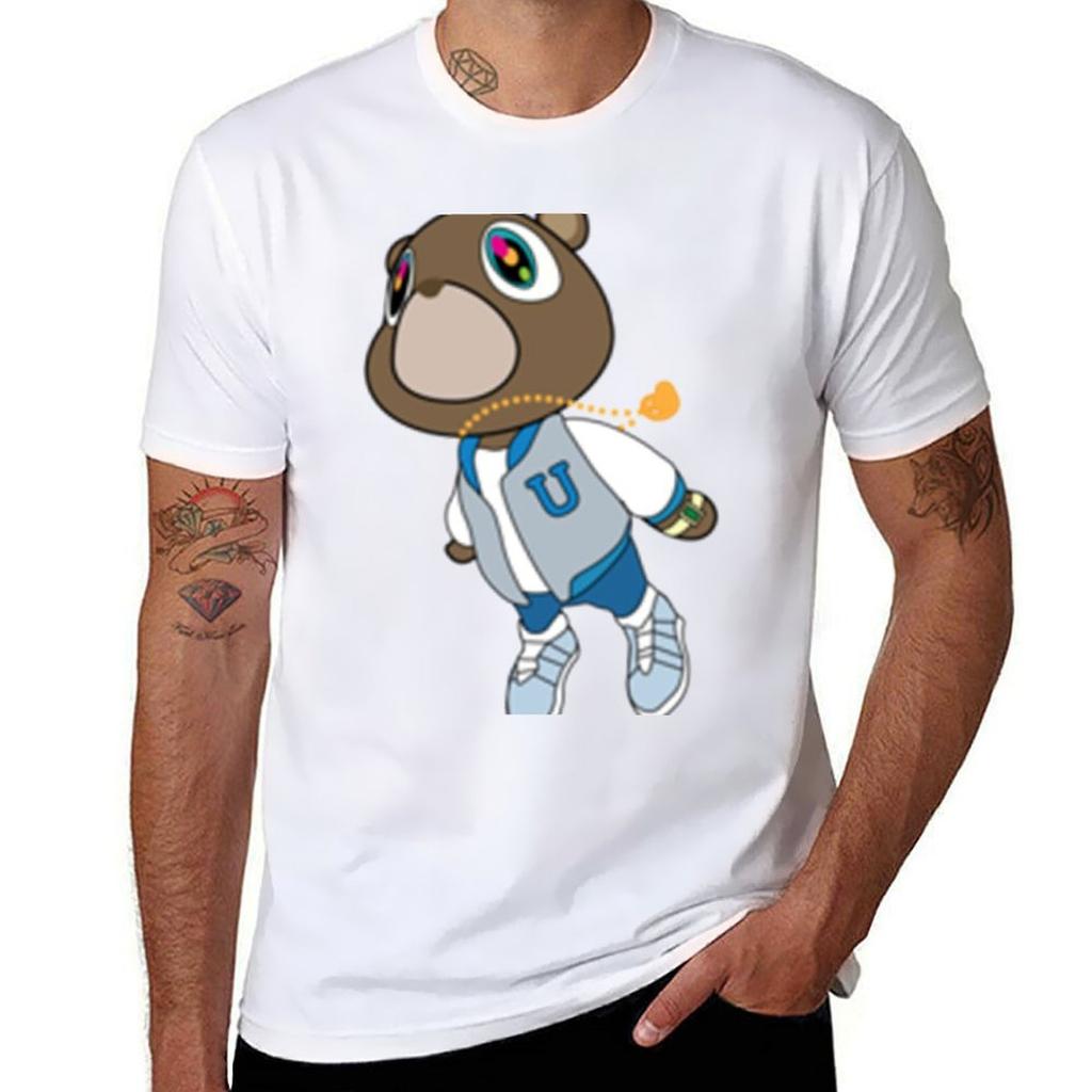 Kanye West Graduation Bear TShirt Fashion Print Casual Short Sleeve TShirt