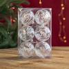 6 Stück/Set Transparente Weihnachts-Schneekugeln Anhänger Elch/Haus Acryl Weihnachtsbaumkugel Ornament 6cm Malerei Weihnachtsbaumdekoration