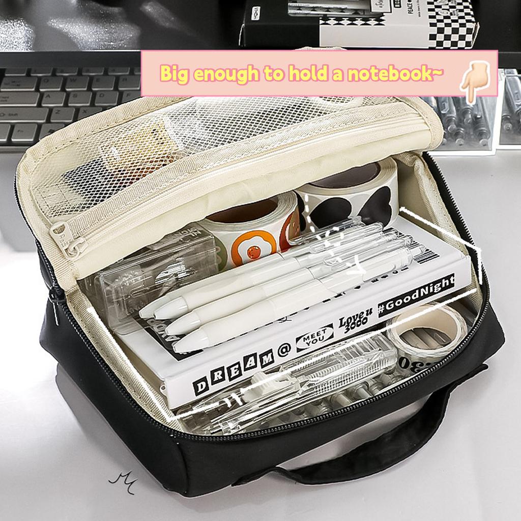 Large Capacity Portable Pencil Case Korean Stationery Box Student Pencil Bag Atorage Bag Cosmetic Bag School Office Supplies