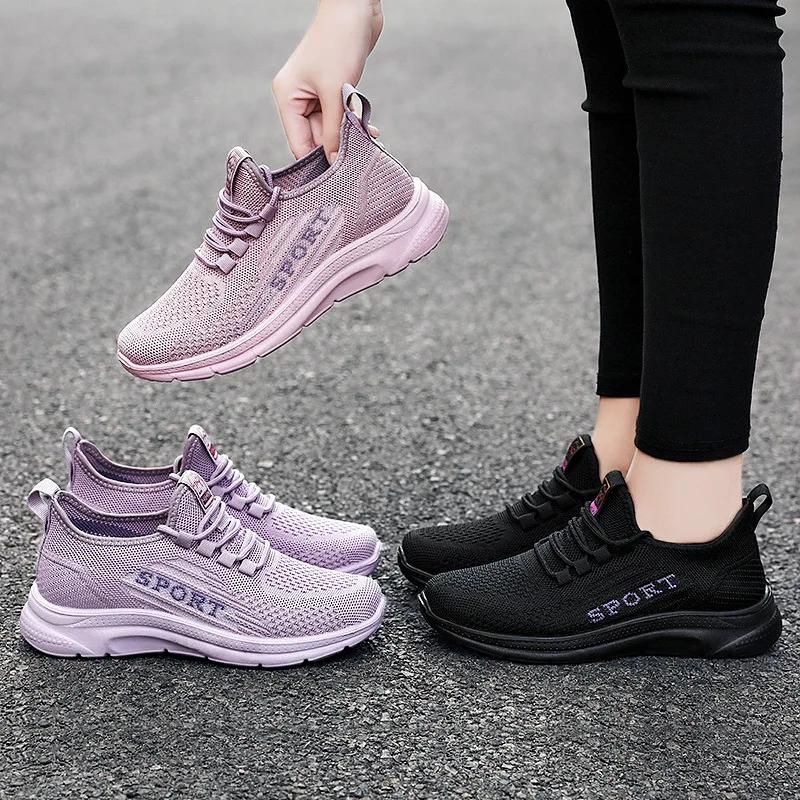 Fashion Women Vulcanized Shoes Sneakers Spring Fashion Soft Sole Breathable Non Slip Mesh Casual Vulcanized Shoes Women Tenis De Moda