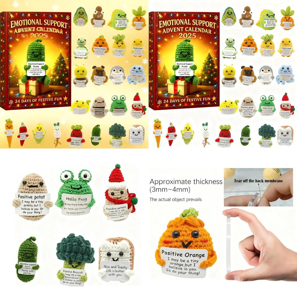 Emotional Support Weihnachts-Countdown-Kalender Spielzeug mit gewebtem Material für Familien- und Kinderspaß