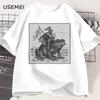 Vintage Medieval Knight T Shirt Funny Frog Knight Rider Tshirt Fashion Cotton Crew Neck Short-sleeved Top Men Women Clothes