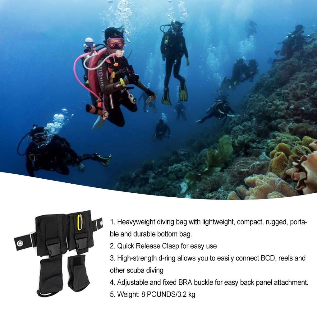 8lbs Scuba Diving Weight Bag - Adjustable Professional Underwater Lead Filler Pouch Tech Backplate Reel Holder