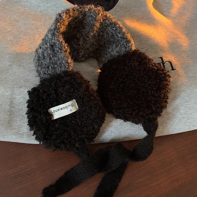 Fashion Cute Rolled Plush Earmuffs For Women New Winter Style For Outdoor Cold Protection Thickened Warm Earmuffs With Straps