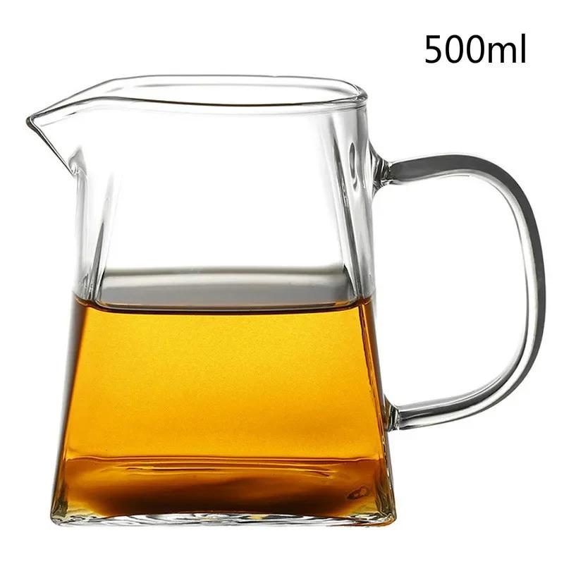 Hitzebeständiger Klarer Glas-Teekrug, Quadratisches Kreatives Chinesisches Tee-Set-Zubehör, Chahai, Milchglas-Kaffeekanne, Wasserkanne