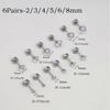 6Pairs Stainless Steel Flat Back Screw Studs Earrings For Women Men 4 Prong Tragus Small Round Clear Cubic Zirconia Ear Jewelry