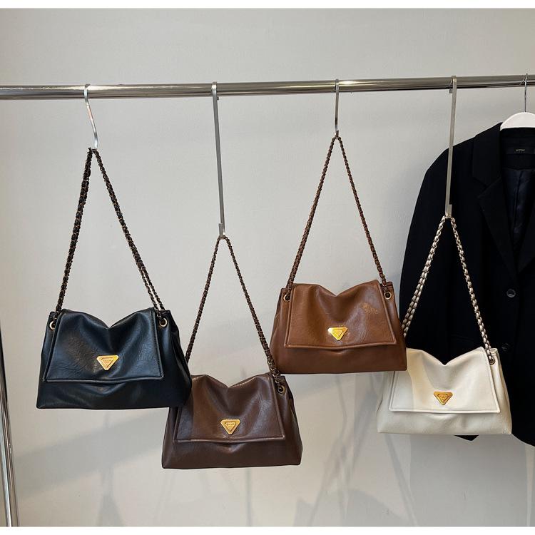 2025 Vintage PU Leather Women Crossbody Shoulder Bag - Spacious Underarm Purse with Chain, Office To Evening Clutch Purse Bag