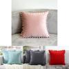 Luxuriöser 45x45cm Pompon Kissenbezug aus weichem Samt für elegante Heimdekoration
