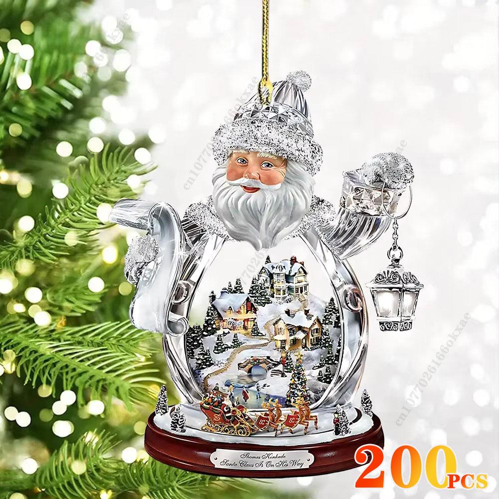 

1-200PCS Christmas Decoration Hanging Christmas Tree Father Christmas Decoration Father Christmas Keychain Bag Pendant