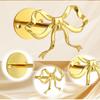 2 Pcs Golden Bow Curtain Tiebacks, Bow Curtain Holdbacks Wall Mounted, Suitable for Curtains and Bow Room Decoration