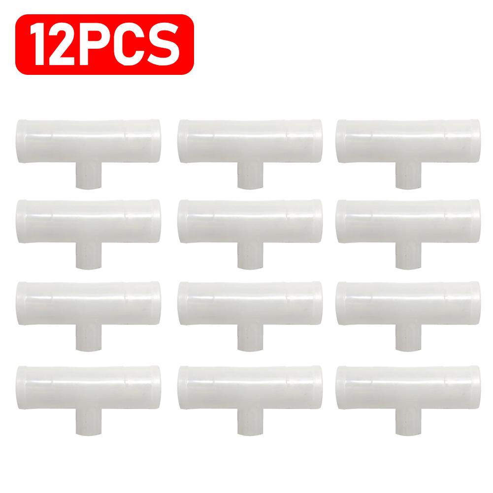 30-6pcs Automatic Chicken Drinker Bowl Bird Water Cups PVC Tee Fittings 20/25mm Plastic Livestock Drinking Feeder Tee Connector
