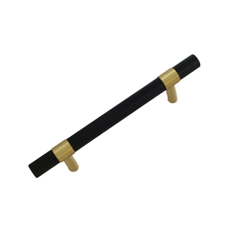 B97A-Multi-Size Brass Cabinet Handles- Black Embossed Drawer Pulls Modern Simplicity Design