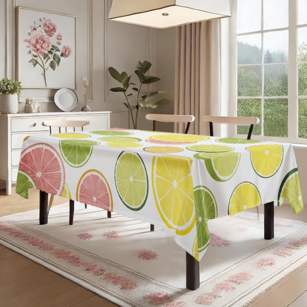 Citrus Fruit Rectangle Table Cloth for Table Decor Kitchen Dining Waterproof Reusable Tablecloth for Tables Holiday Party Picnic