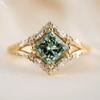 European and American new able square emerald zircon inlaid luxury personalized women's ring