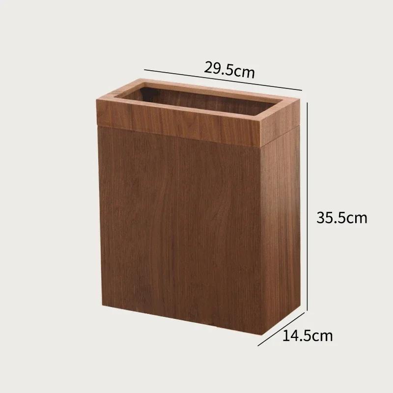Creative Wooden Trash Can Rectangular Simple Garbage Can Home Wastebasket Bathroom Bin Kitchen Waste Storage Bins Cleaning Tools