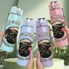 1PC Eagle Wild Animal Pattern 750ml Color Plastic Sports Water Bottle Leakproof Flip Straw Lid Suitable for Sports Office Home Use