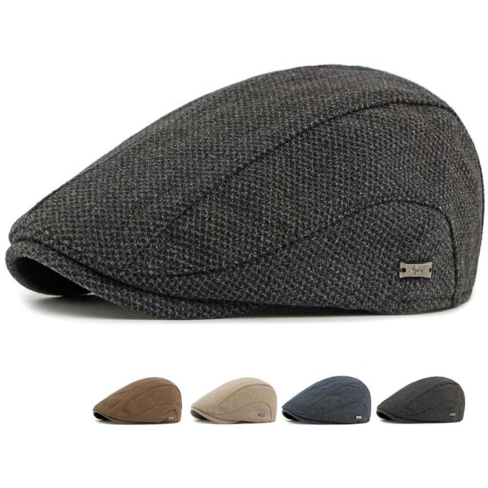 HT4936 Beret for Men Women Autumn Winter Wool Beret Hat Male Female Ivy Flat Cap Vintage Artist Painter Hat Adjustable Beret Cap