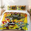 Cuphead Custom Name 3pc set Perfect for bedroom use Comfortable bedding set includes a duvet cover and two pillowcases Ideal birthday or Christmas gif
