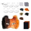 DIY Therian Masque Kit Cat Fox Dyreansiktspute med pels Halloween Rollespill rekvisita for Masquerade Carnival Cosplay Party Supplies