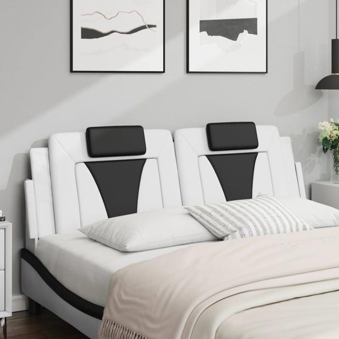 VidaXL Headboard Cushion White and Black 160 Cm Faux Leather 374803