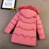 Girls' Winter Clothes Cotton Jacket with Thick Collar Down Cotton Jacket Long Length