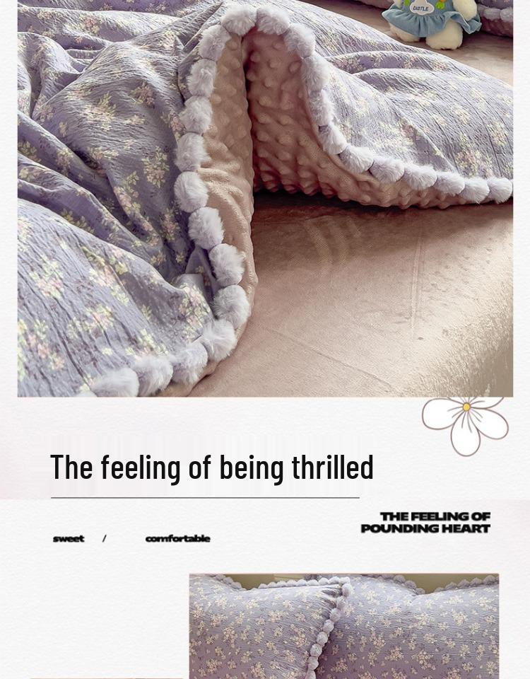 Thickened Bean Velvet Duvet Cover, Double-Sided Milk Velvet, for Autumn/Winter Warmth, Ideal for Student Dormitories