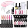 Ensemble d'ongles avec Machine à Nail Art 3 en 1 Ensemble Kit de Vernis à Ongles Gel Lampe à Ongles Aspirateur Manucure Foret à Ongles Ensembles A