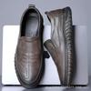 Men's Casual Shoes 2024 Summer New Trend Driving Leather Shoes Men's Leather Soft Sole Middle-aged and Elderly Dad Shoes