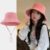 Casquette de pêche d'été pour femmes Coréenne Rose Chapeau seau à larges bords Ombrelle de plage et de voyage Chapeaux Panama