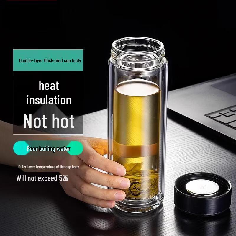 Xinuo XN-1937 Double-Layer Insulated Glass Tea Bottle