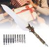 Stainless Steel Feather Quill Feather Shaft Engraved Dip Pen  Desktop Decoration