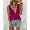 Summer Women's T-shirt Vest V-neck Sleeveless Simple Solid Color Undershirt Female Tops