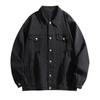 Minimalist Men's Long-sleeved Shirt Fall Denim Jacket Loose Tops Lapel Loose Men's Casual Jacket Men's Models Breathable Work Casual Jacket